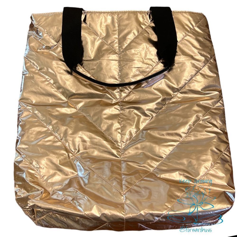 Victoria’s Secret Rose Gold Metallic Shimmer Tote - Chic Elegance